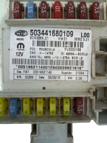 Módulo Bcm Fiat Toro 1.8 2.0 2017/20 503441680109 Original - Imagem 3