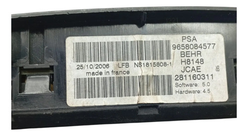 Comando De Ar Condicionado Citroen C4 Pallas 9658084577 - Imagem 6