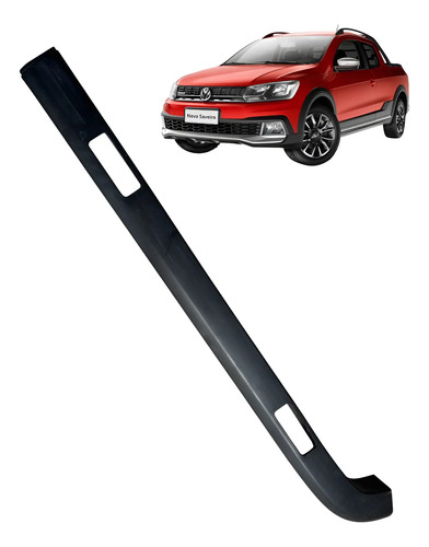 Friso Moldura Caçamba Le Vw Saveiro Cross 2020 Usado Orignal Preto