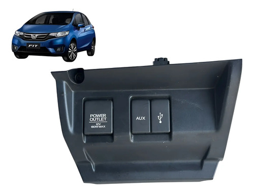 Moldura Entrada Usb/aux Honda Fit 2017 Usado Preto