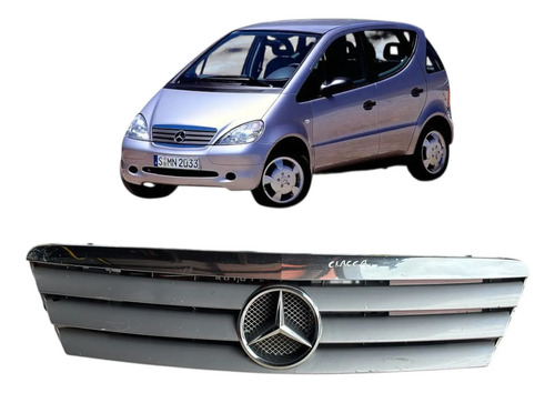 Grade Diante Parachoque Mercedes Classe A 2002 Detalhe Usado Cinza Brilhante