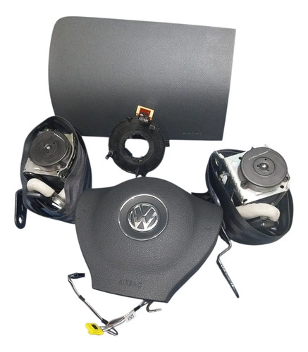 Kit Airbag Volkswagen Spacecross 2010/14 Cintos Sem Airbag Bolsa Volante Preto/ Bolsa Airbag Cinza Escuro