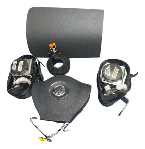Kit Airbag Volkswagen Spacecross 2010/14 Cintos Sem Airbag Bolsa Volante Preto/ Bolsa Airbag Cinza Escuro - Imagem 2