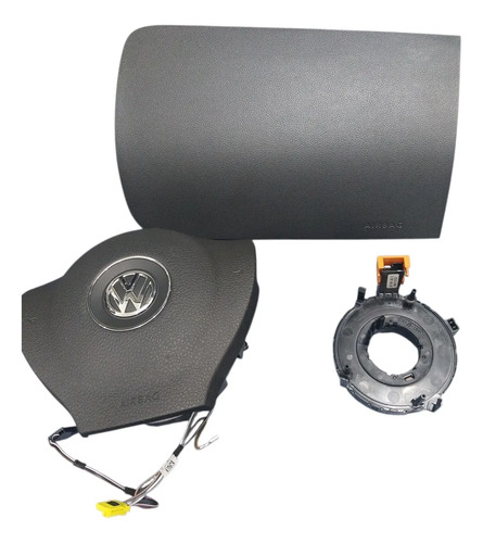 Kit Airbag Volkswagen Spacecross 2010/14 Cintos Sem Airbag Bolsa Volante Preto/ Bolsa Airbag Cinza Escuro - Imagem 3