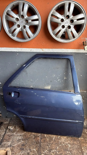 Porta Traseira Esquerda Fiat Tempra 1991 Até 1998 Original Traseira Direita Azul