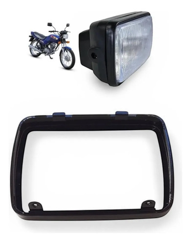 Aro Farol Cg Titan Today 125 Até 1999 Retangular Preto