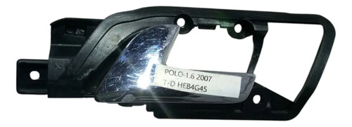 Maçaneta Interna Traseira Esquerda Vw Polo 2007 600839173 Preto Dianteira - Imagem 4