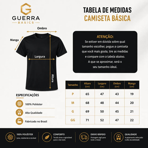 Camiseta Branca Lisa Básica Manga Curta Gola Redonda Branco G - Imagem 8