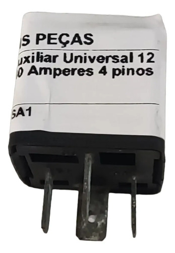 Relê Auxiliar Universal 12 Volts 40 Amperes 4 Pinos Preto - Imagem 2