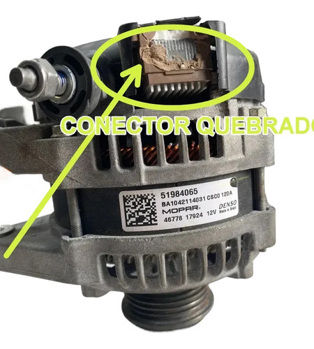 Alternador Com Conector Quabrado Fire Flay Pulse Argo - Imagem 2