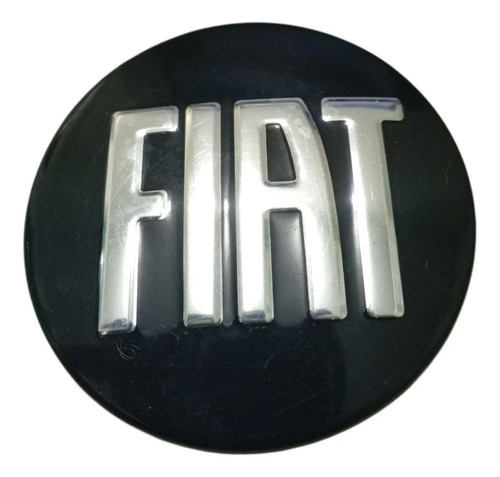 Calotinha Centro Roda Original Fiat Strada ,pulse 23/25 Preto Com Logo Prateado