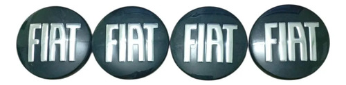 Calotinha Centro Roda Original Fiat Strada ,pulse 23/25 Preto Com Logo Prateado - Imagem 3