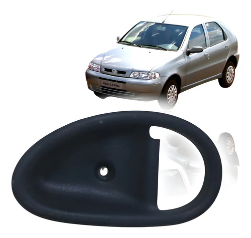 Moldura Da Maçaneta Interna Fiat Palio Siena Strada 98/06 Preto Dianteira/traseira