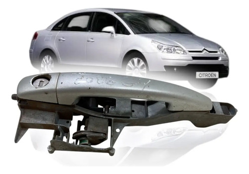 Maçaneta Externa Dianteira Esquerda Citroen C4 Pallas 07/12 Prateado Dianteira