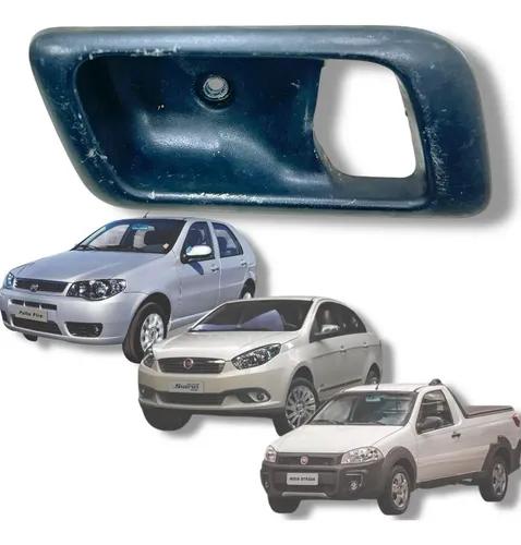 Moldura Maçaneta Interna L/esquer Fiat Palio Siena 2004/2017 Preto Dianteira