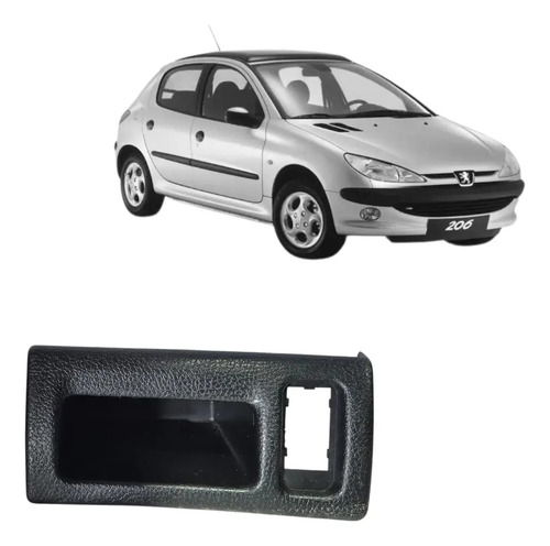 Acabamento Moldura Porta Objetos Regulagem Farol Peugeot 206 Preto