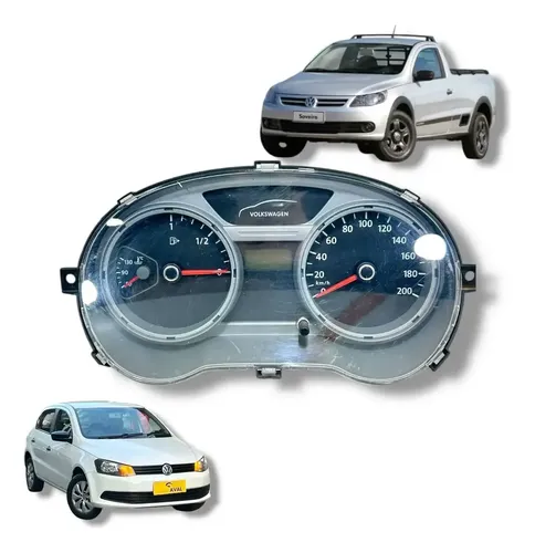 Painel Instrumento Velocimetro Vw Gol Voyage 1.0 2003 A 2013 Preto - Imagem 1