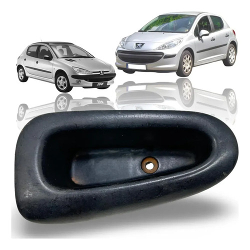 Puxador Porta Dianteiro Esquerdo Peugeot 206 207 2004/2011 Preto