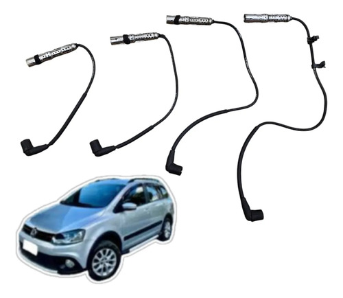 Jogo Cabo Vela Volkswagen Fox 1.0 2012 2013 2014 2015 2016 Preto