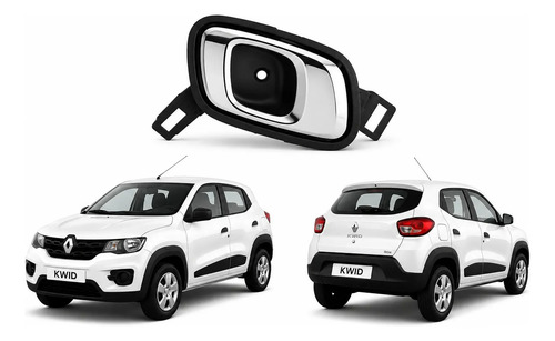 Maçaneta Interna Renault Kwid 2017/2018/2019/2020 Prateado Dianteira/traseira