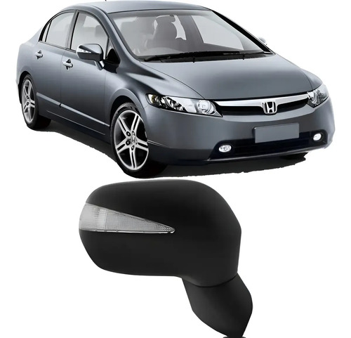 Retrovisor New Civic 2006 A 2011 Com Pisca Esquerdo - Imagem 1