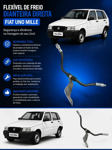 Flexivel Freio Dianteira Direita Fiat Uno 2009