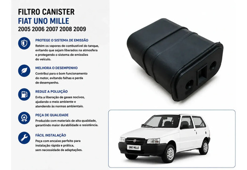 Filtro Canister Fiat Uno Mille 2005 2006 2007 2008 2009 - Imagem 3