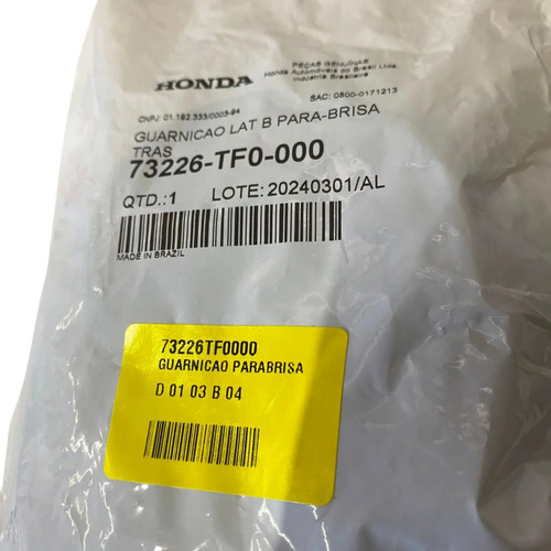Borracha Vedação Inferior Pára-brisa Honda Fit 2009 2014 - Imagem 5