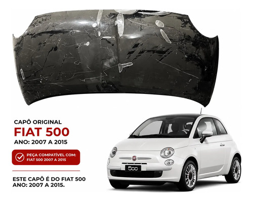 Capô Fiat 500 2007 A 2015 Original Recondicionado