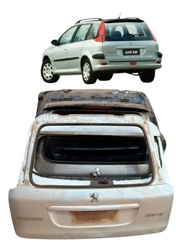 Tampa Porta Malas Peugeot 206, 207. 2006 A 2014 Original Recuperado Prata