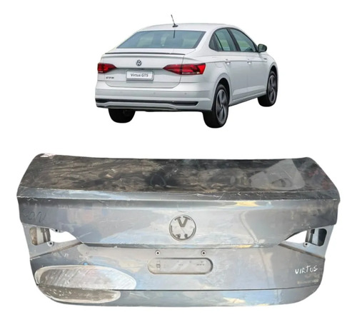 Tampa Traseira Volkswagen Virtus 2019 A 2025 Original Recuperada Cinza