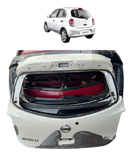 Tampa Traseira Nissan New March 2015 A 2020 Original Recuperada Branco