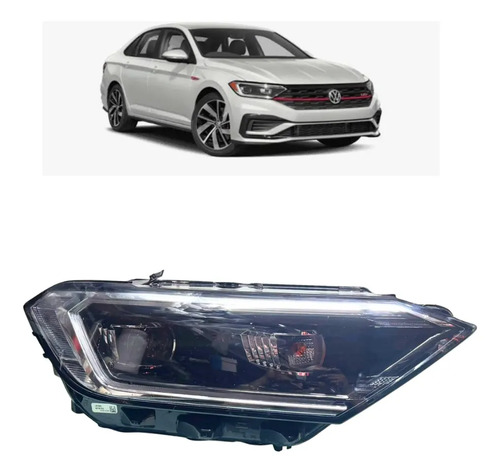Farol Volkswagen Jetta Gli 2019 A 2022 Direito Original C/detalhe Na Garra Direito/passageiro - Imagem 2