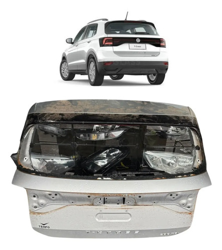 Tampa Traseira Volkswagen T-cross 2020 A 2024 Original Usada Prata - Imagem 1