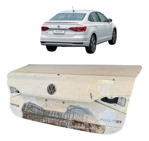 Tampa Traseira Volkswagen Virtus 2019 A 2025 Original Recuperada Branco