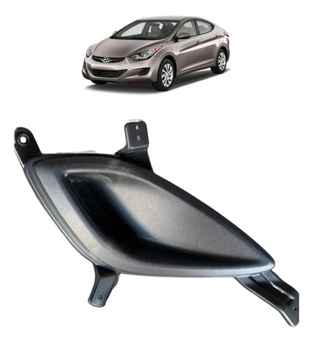 Grade Moldura Farol De Milha Hyundai Elantra 2011 A 2014 Direito Sem Furo Original Preto Direito