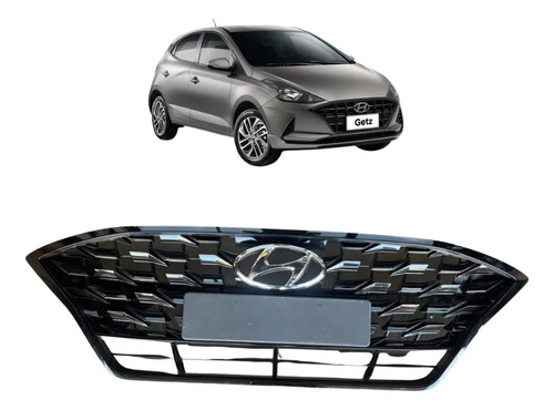 Grade Para Choque Dianteiro Hyundai Hb20 2020 A 2022  Original Preto Brilhante - Imagem 1