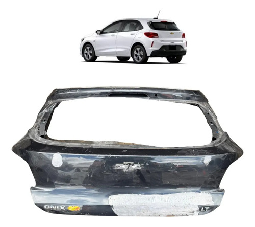 Tampa Do Porta Malas Chevrolet Onix 2020 A 2026 Original Recuperada Preto - Imagem 1