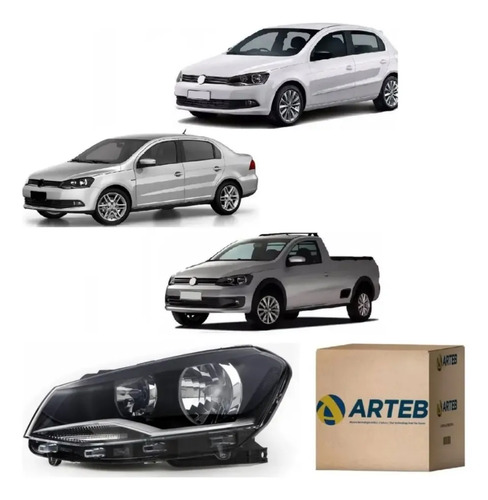 Farol Volkswagen Gol, Saveiro E Voyage G6 Arteb Esquerdo Esquerdo/motorista - Imagem 1