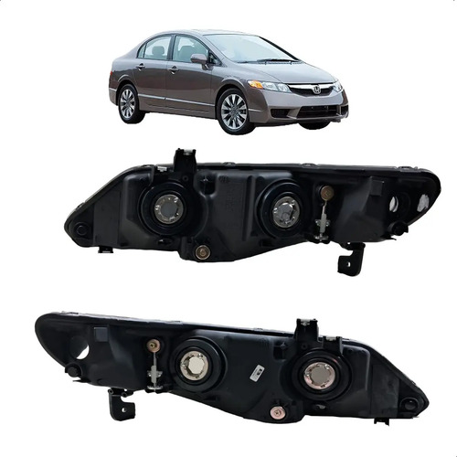 Kit Farol Dir E Esq Importado Honda Civic 2007 A 2011 Direito - Imagem 4