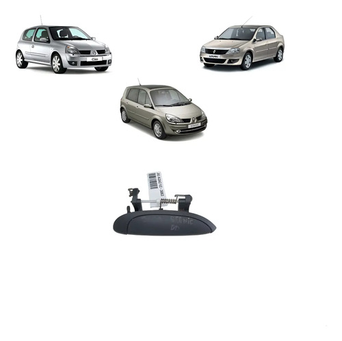 Maçaneta Externa Direita Clio Logan Scenic Megane 2001/2014 Dianteira/traseira