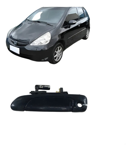 Maçaneta Ext. Dianteira Esquerda Honda Fit 2003/2008 Usada Preto Dianteira - Imagem 1