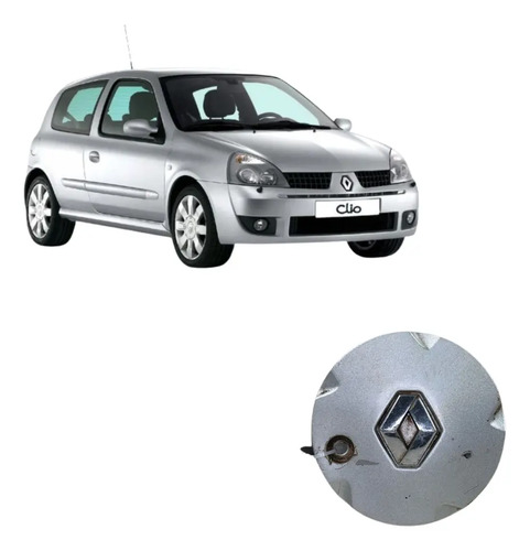 Calota Central Roda Clio 2001/2008 Cinza