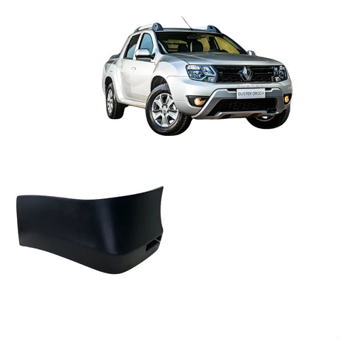 Acabamento Parachoque Traseiro Esq. Renault Oroch 2016/2019 Preto