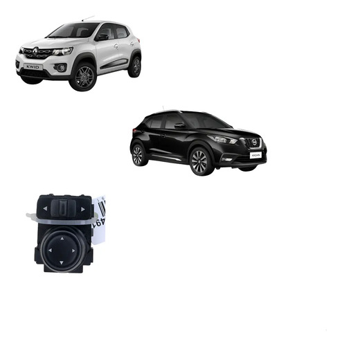 Botao Retrovisor Kwid 2017/2021 Kicks 2016/2022