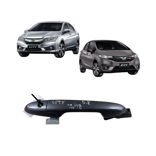 Maçaneta Ext. Dianteira Esquerda Honda City 2015/2021 Usada Preto - Imagem 1
