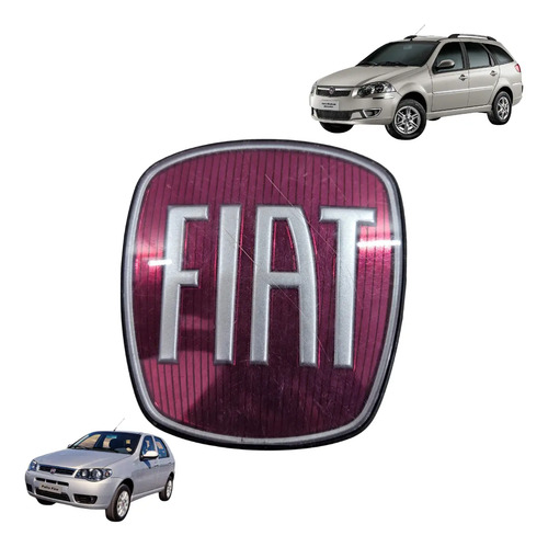 Emblema Fiat Vermelho Grande 9cm Vx.