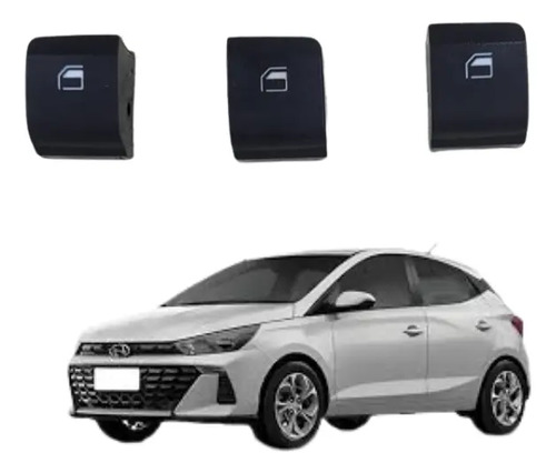 Conjunto Botões Vidro Elétrico Hyundai Hb20 2020-2025 Vx.