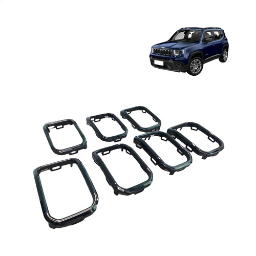 Kit Moldura Grade Jeep Renegade 2022/2025 Nv. - Imagem 1