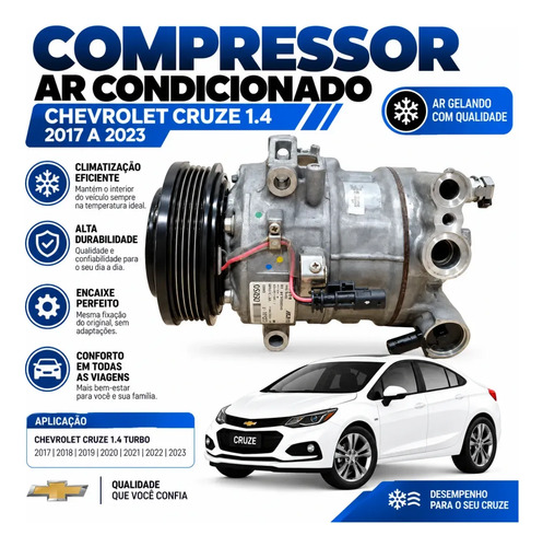 Compressor Ar Condicionado Cruze 1.4 2017 2018 A 2023 - Imagem 3